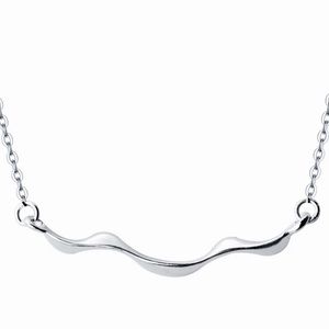925 Sterling Silver Necklace with Wavy Bar!
